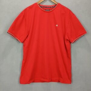Marc Asher T Shirt Mens XL Red Cotton Stretch Logo Crew Neck Casual Wear Comfort